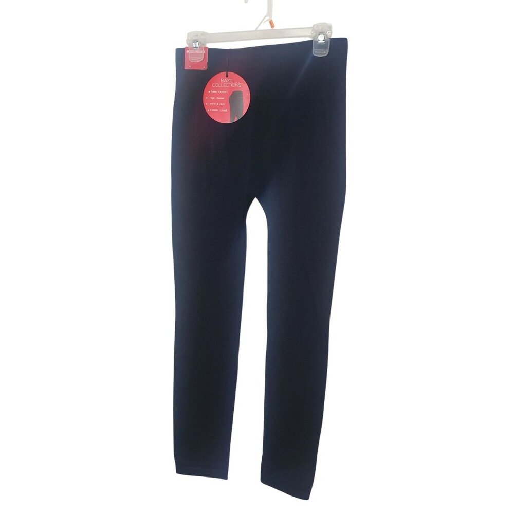 Maze Womens 2X 3X Fleece-Lined Leggings Plus High-Waisted Tummy Control Warm